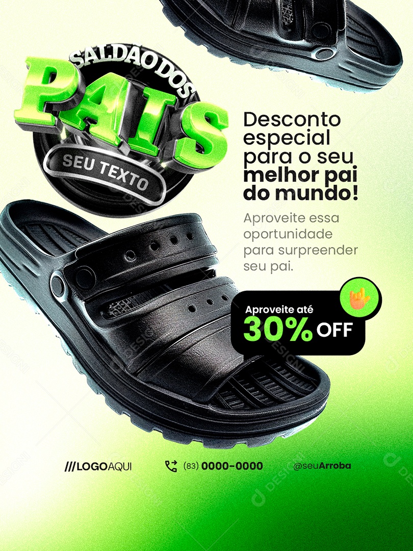 Sapataria Saldão dos Pais Desconto Especial Social Media PSD Editável