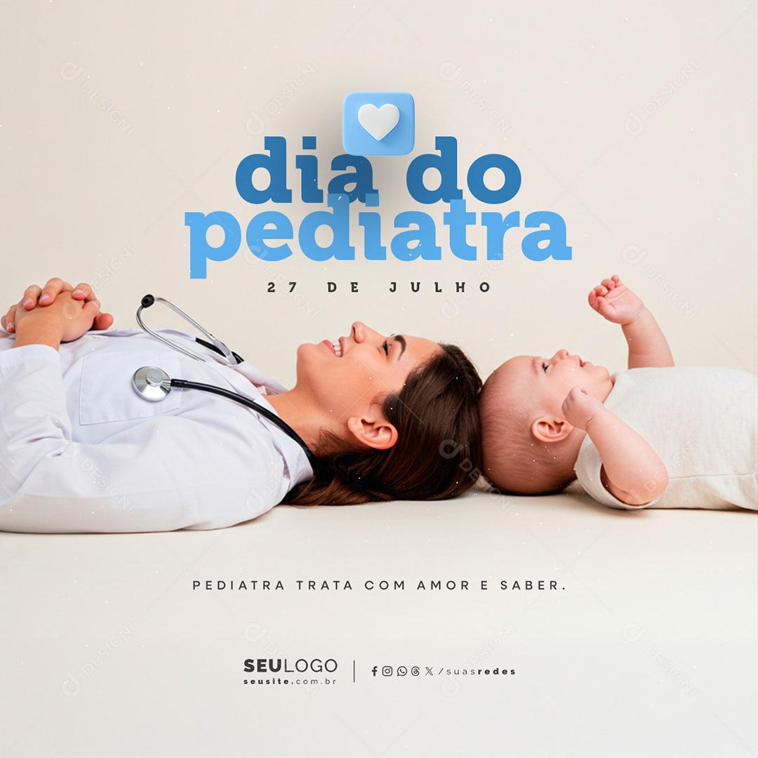 Dia do Pediatra 27 de Julho Social Media PSD Editável