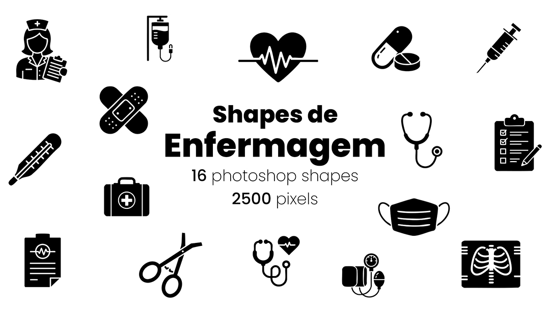 Conjunto de Ícones Enfermagem Shapes CSH