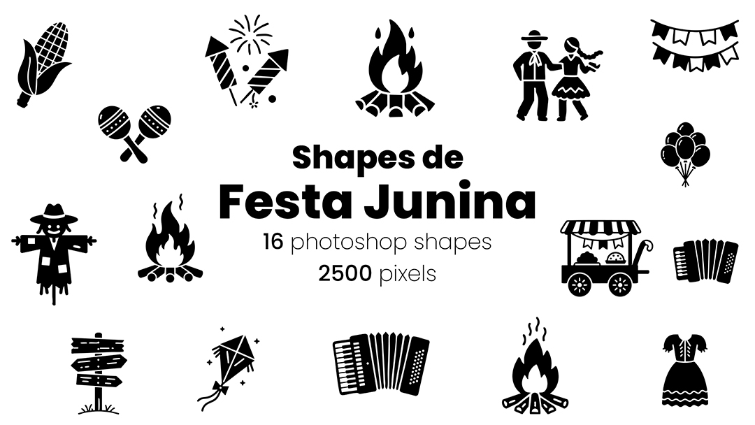Ícones Festa Junina Shapes CSH