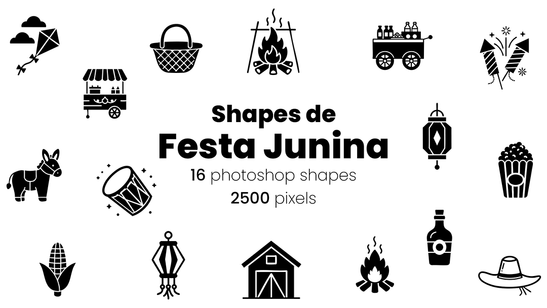 Ícones Festa Junina Shapes CSH