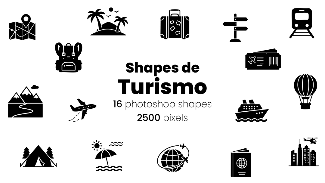 Conjunto de Ícones Turismo Shapes CSH