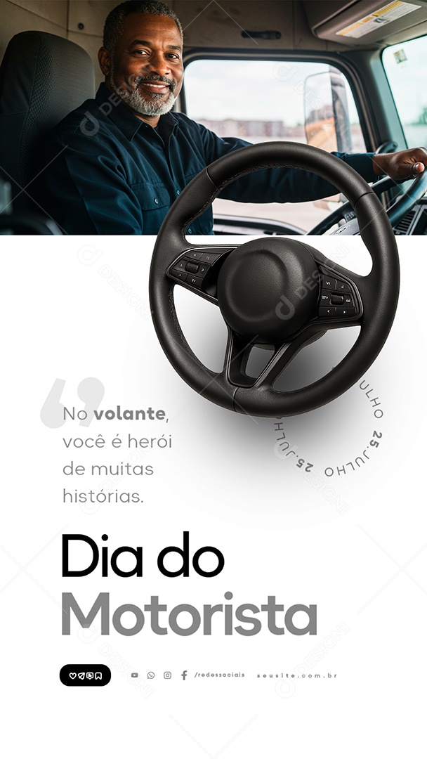 Story Dia do Motorista 25 de Julho Social Media PSD Editável