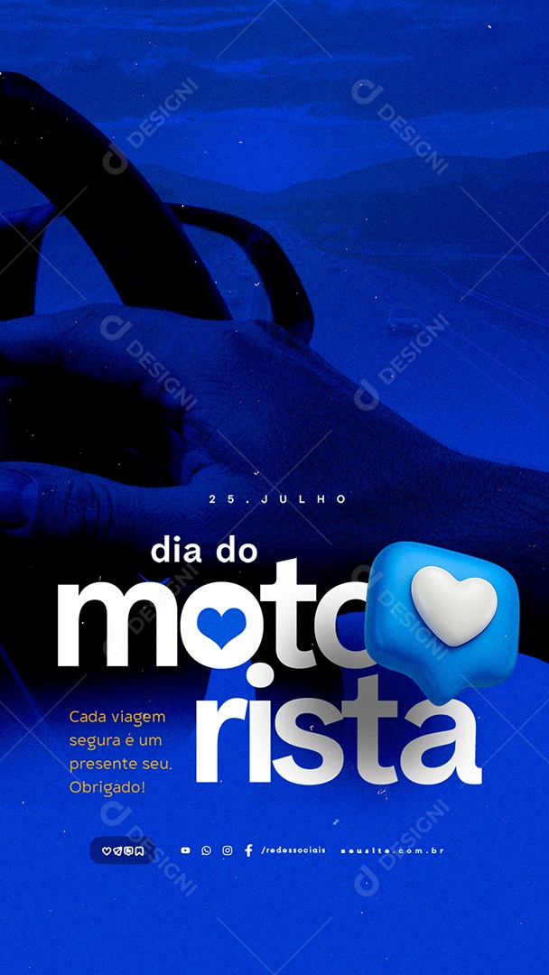 Story Dia do Motorista 25 de Julho Social Media PSD Editável