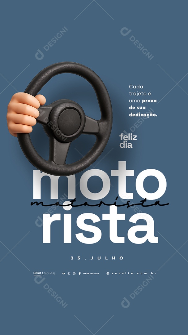 Story Feliz Dia do Motorista 25 de Julho Social Media PSD Editável