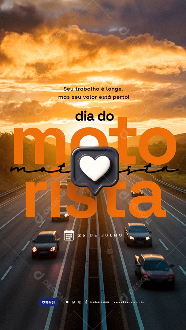 Story Dia do Motorista 25 de Julho Social Media PSD Editável