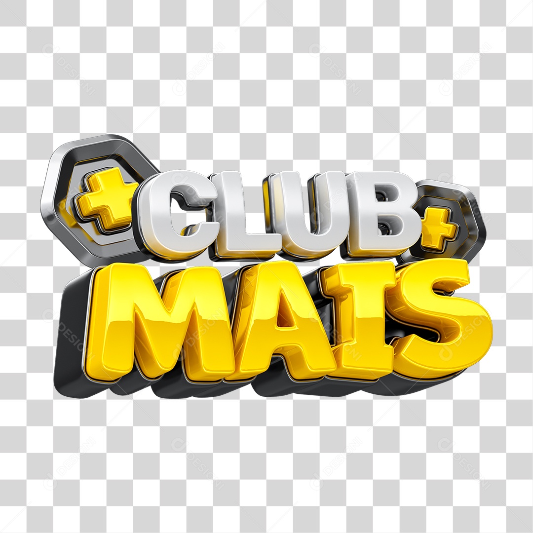 Selo 3D Club Mais PNG Transparente