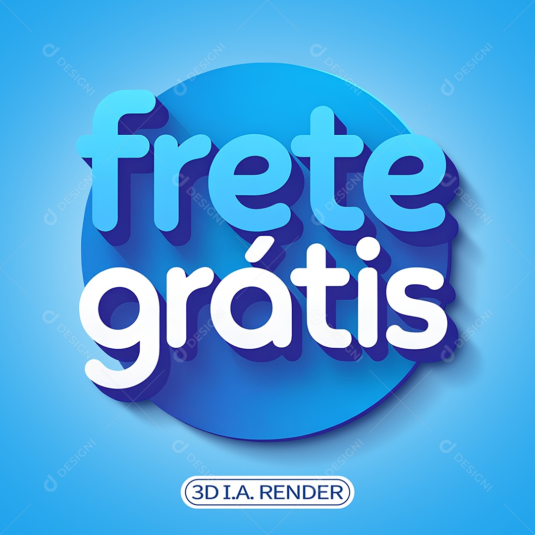 Selo 3D Frete Grátis para Composição PSD