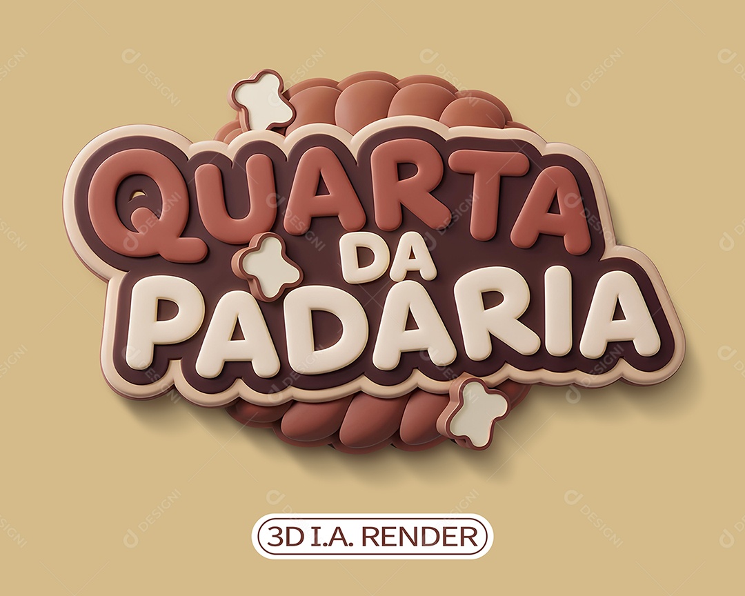 Selo 3D Quarta da Padaria para Composição PSD