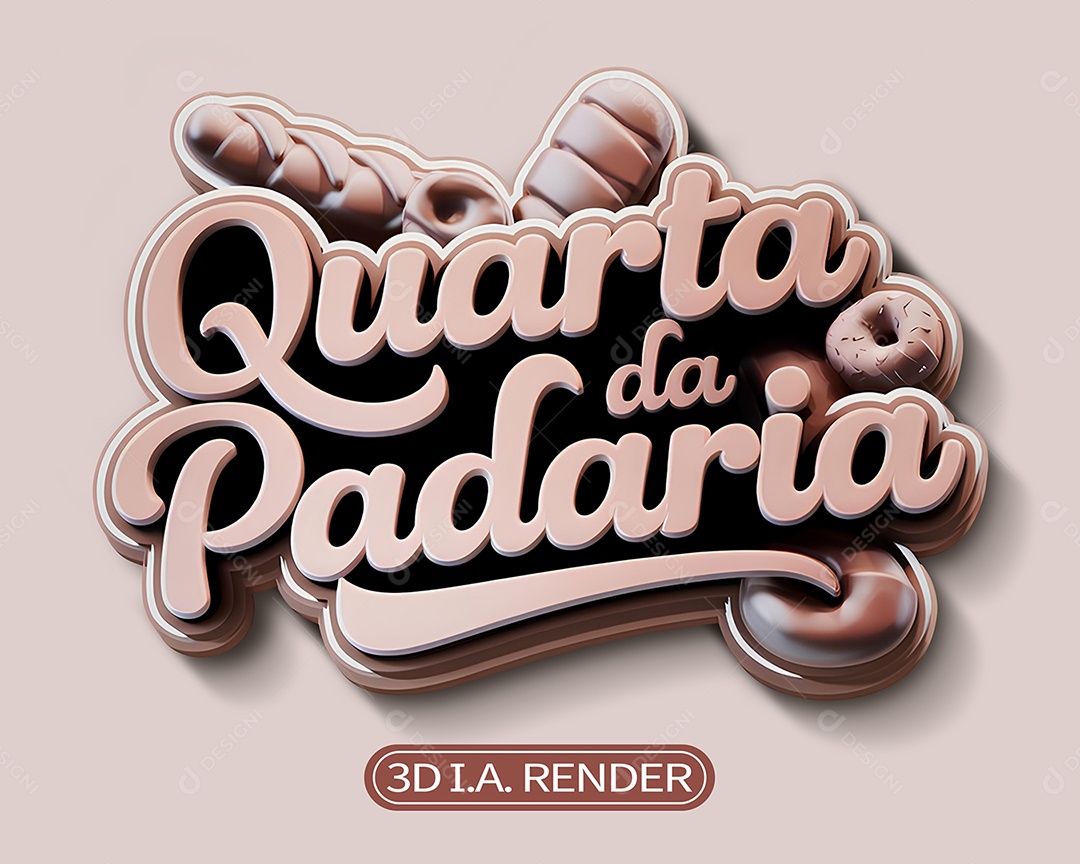 Selo 3D Quarta da Padaria para Composição PSD