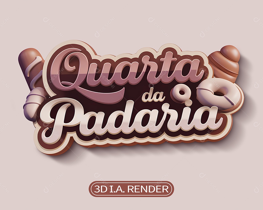 Selo 3D Quarta da Padaria para Composição PSD