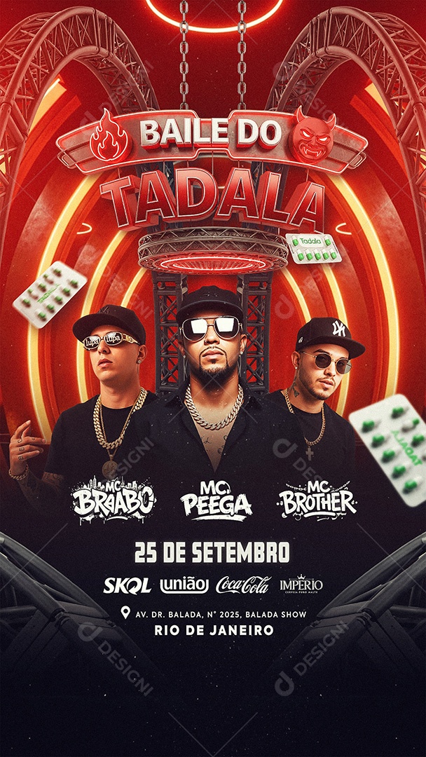 Flyer Baile Do Tadala Social Media Story PSD Editável