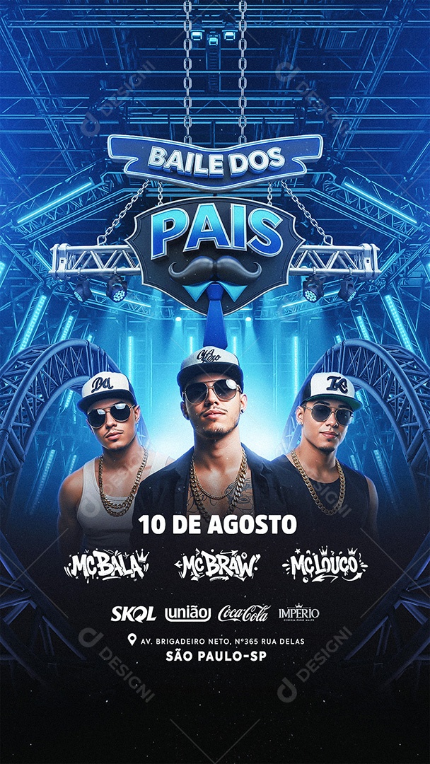 Flyer Baile Dos Pais Social Media Story PSD Editável