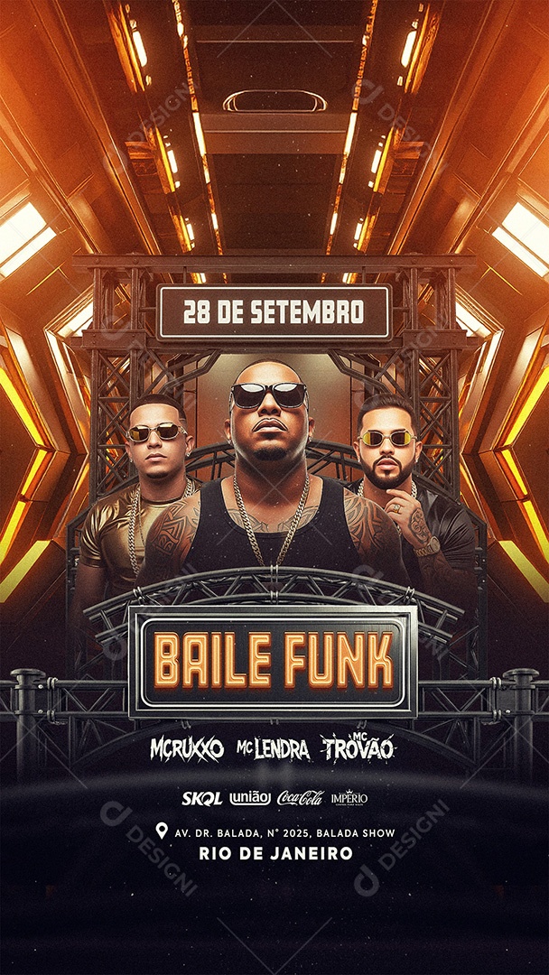 Flyer Baile Funk Story Social Media PSD Editável
