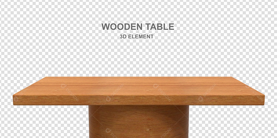 Elemento 3D Mesa  de Madeira Quadrada Para Composição PSD (22)