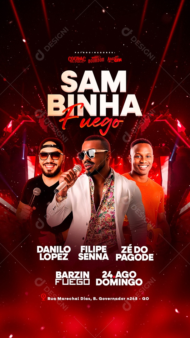 Story Flyer Sambinha Fuego Social Media PSD Editável