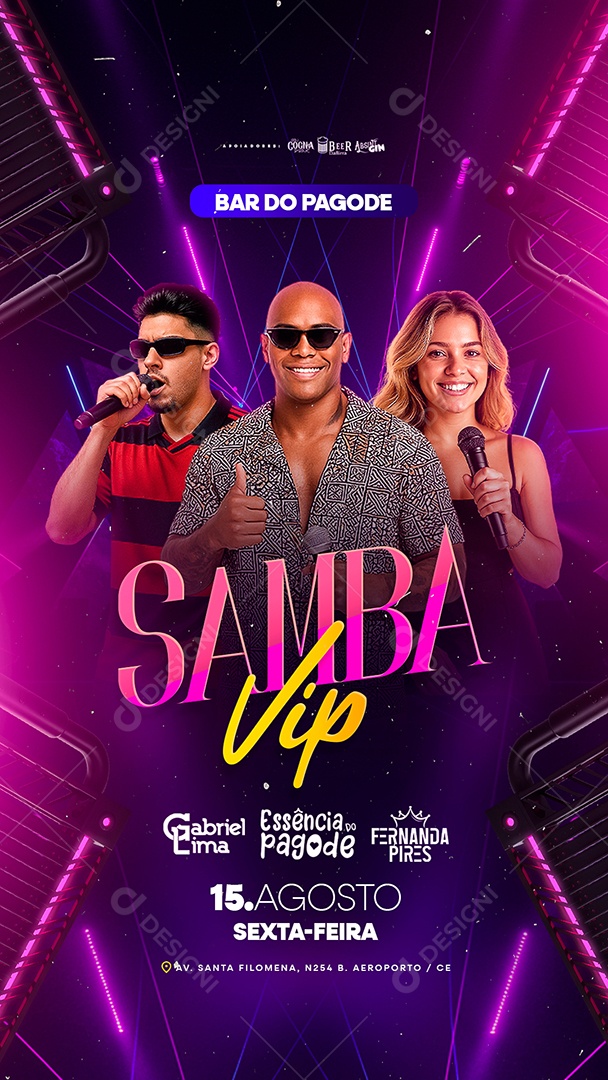Story Flyer Samba Vip Social Media PSD Editável