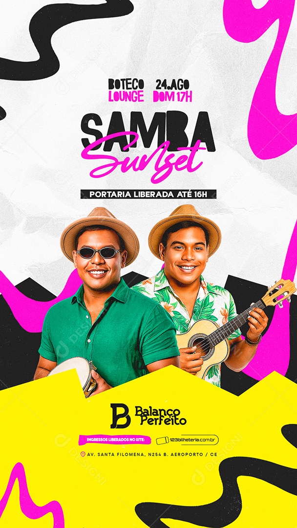 Story Flyer Samba Sunset Social Media PSD Editável