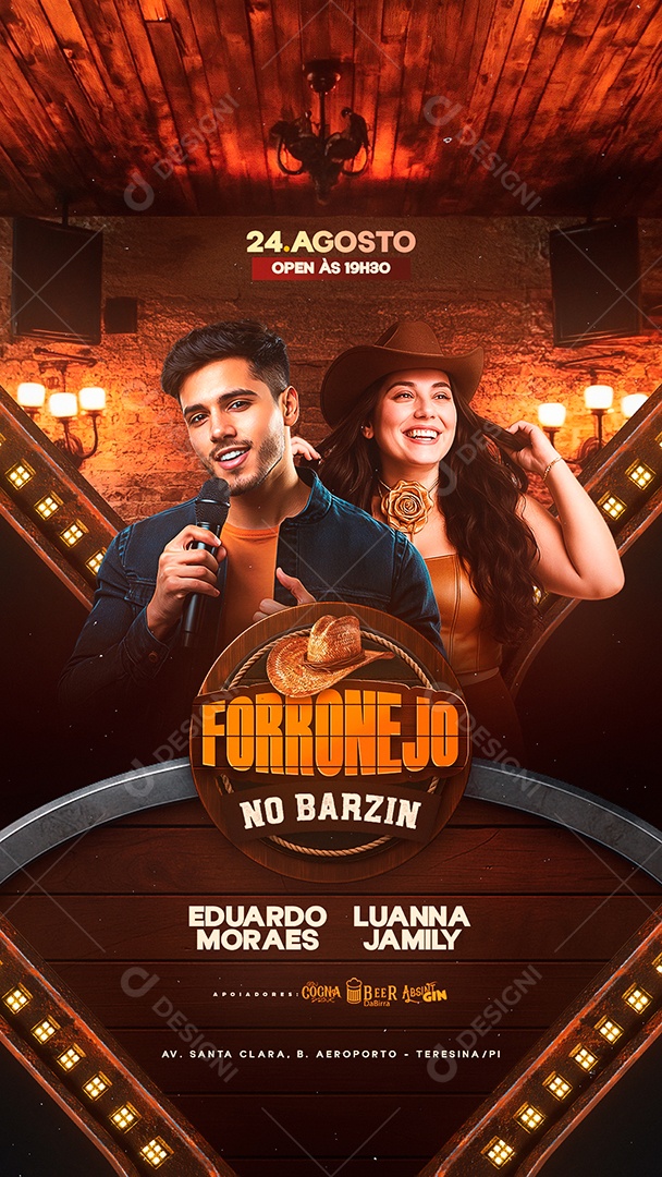 Story Flyer Forronejo no Barzin Social Media PSD Editável