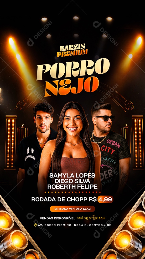 Story Flyer Barzin Premium Forronejo Social Media PSD Editável