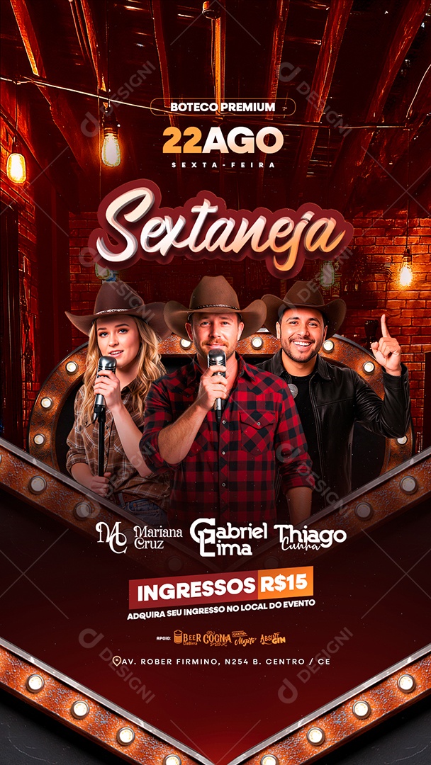 Story Flyer Próximos Shows Sextaneja Social Media PSD Editável