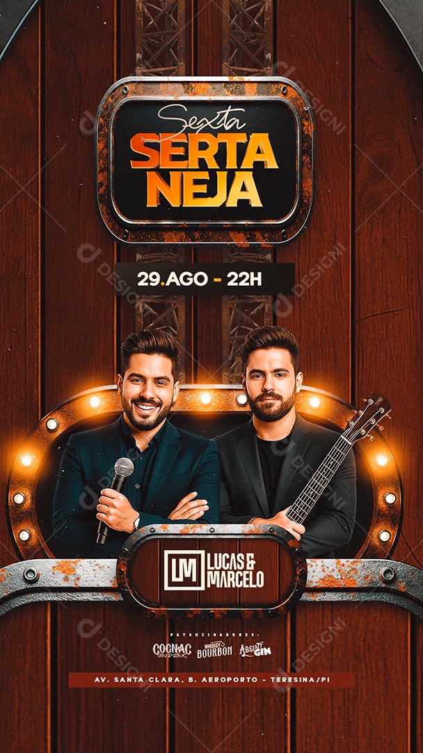 Story Flyer Sexta Sertaneja Lucas e Marcelo Social Media PSD Editável
