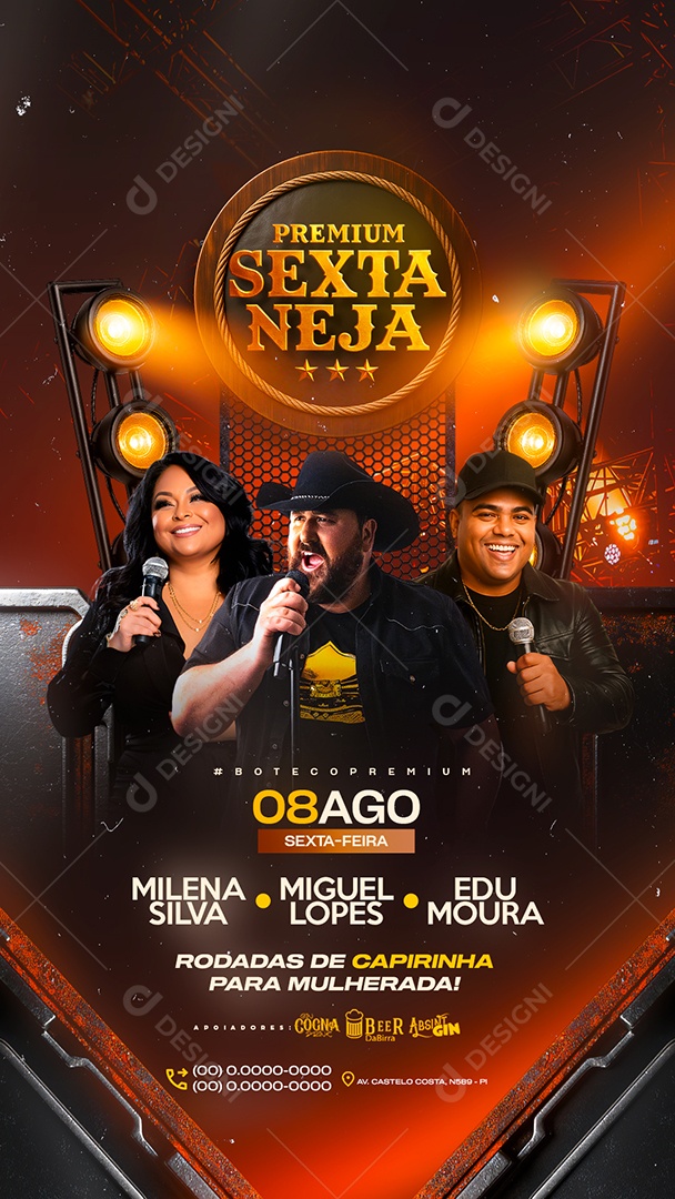 Story Flyer Premium Sextaneja Social Media PSD Editável