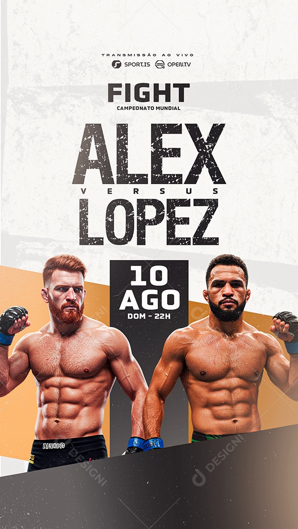 Story Campeonato Mundial de Luta Alex Versus Lopez Social Media PSD Editável