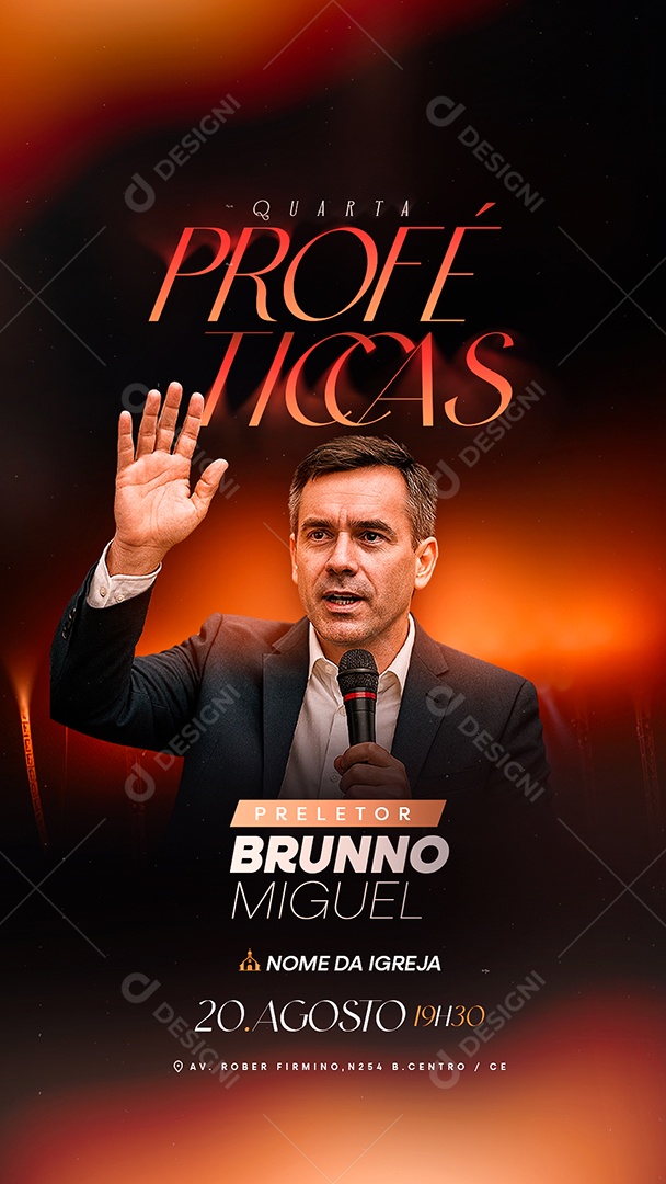 Story Flyer Gospel Quarta Profética Social Media PSD Editável