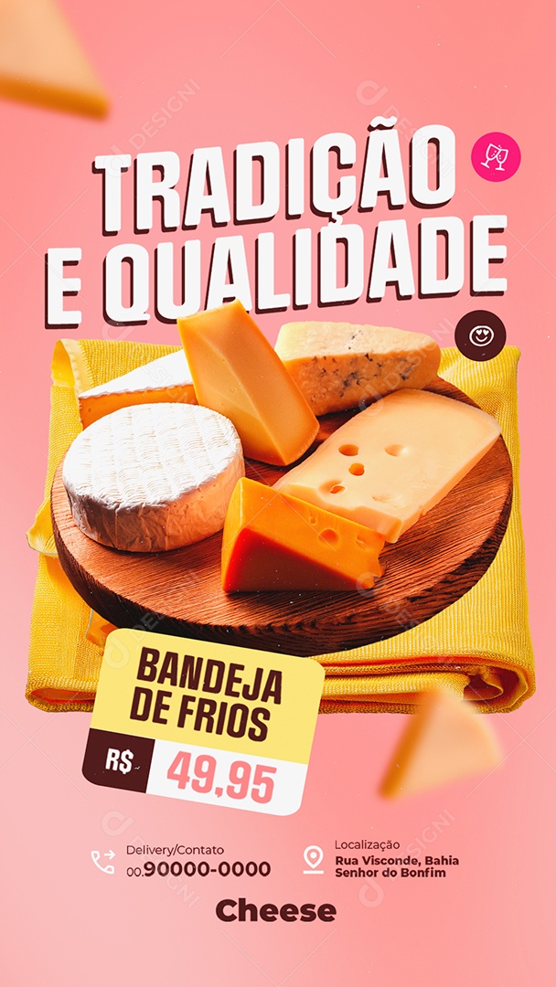 Story Empório Queijos Bandeja de Frios Social Media PSD Editável