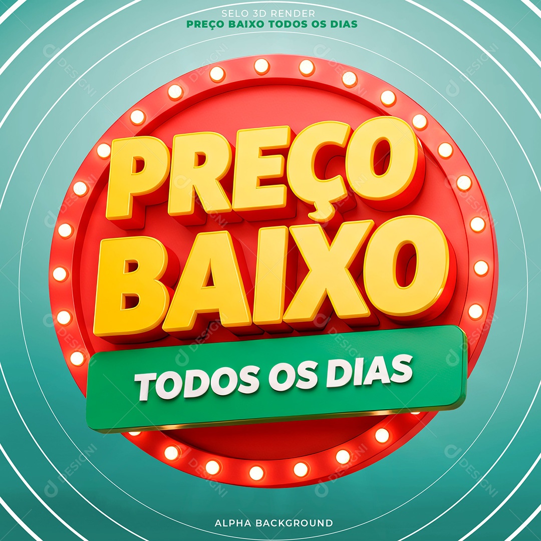 Selo 3D Preço Baixo Para Composição PSD