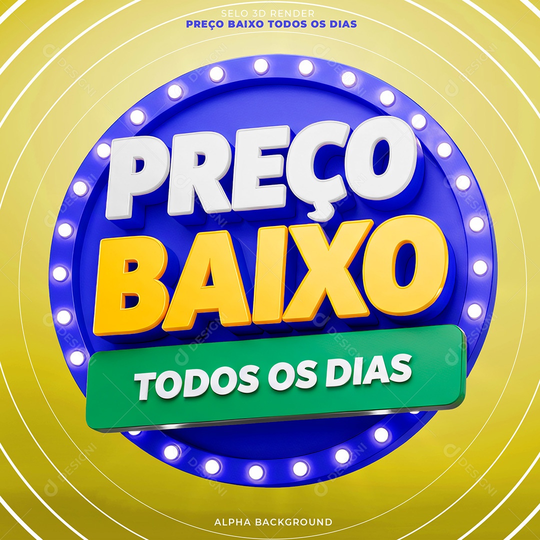 Selo 3D Preço Baixo Para Composição PSD