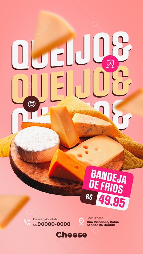 Story Empório Queijos Bandeja de Frios Social Media PSD Editável