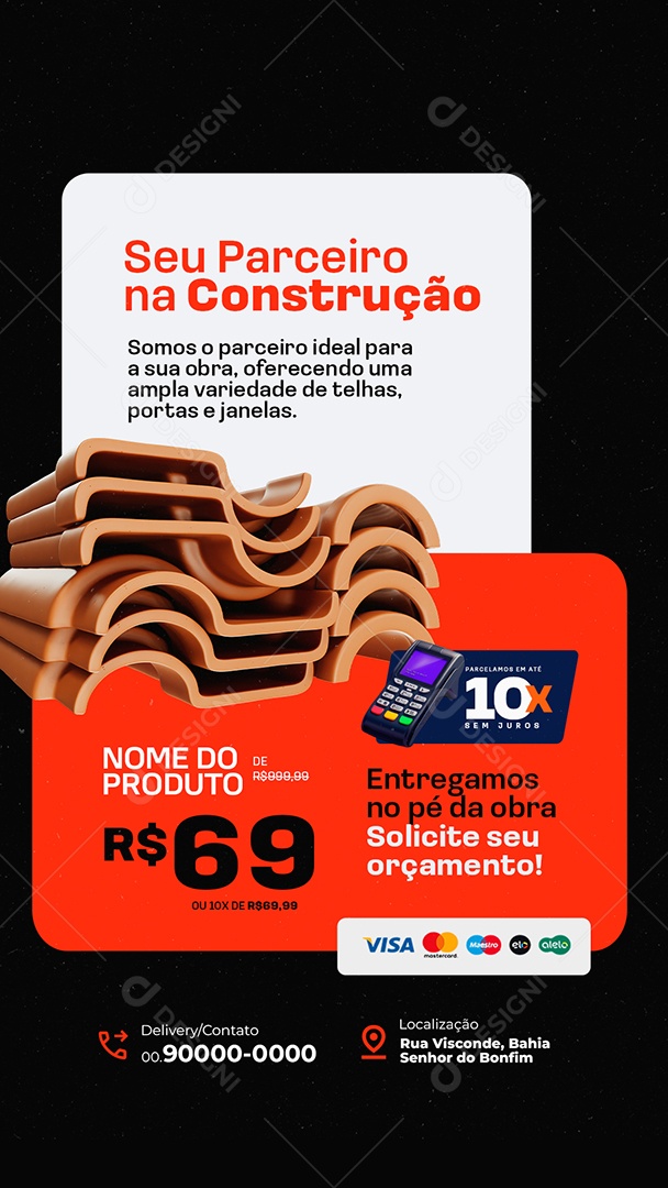 Story Loja de Telhado Seu Parceiro na Construção Social Media PSD Editável