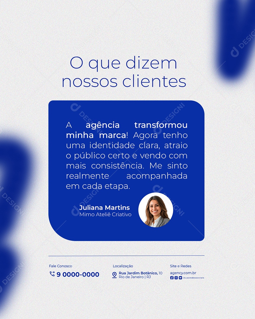 Agência de Publicidade O Que Dizem Nossos Clientes Feedback Social Media PSD Editável