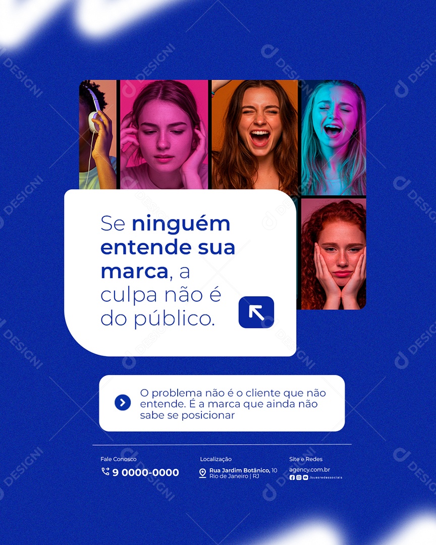 Agência de Publicidade Se Ninguém Entende sua Marca Social Media PSD Editável