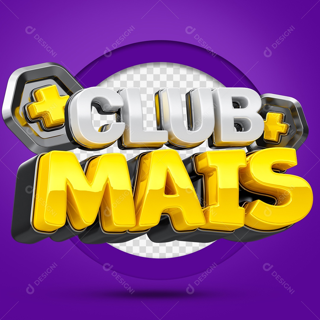 Club Mais Selo 3D para Composição PSD