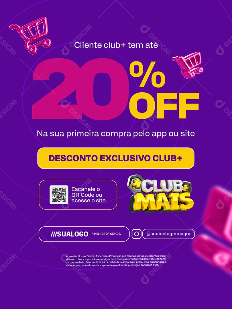 Club Mais Supermercado Cliente Club Social Media PSD Editável