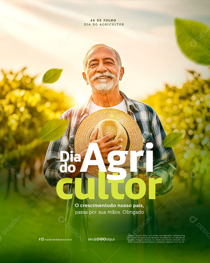 Dia do Agricultor 28 de Julho Social Media PSD Editável