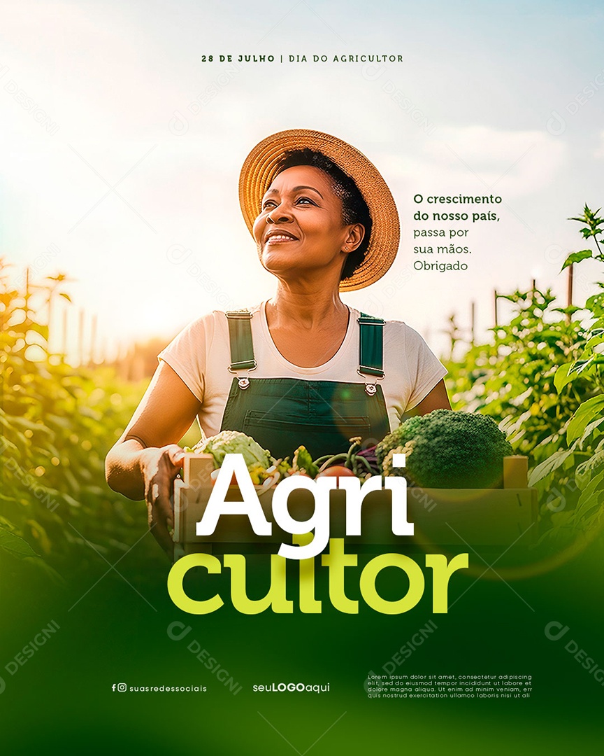 Dia do Agricultor 28 de Julho Social Media PSD Editável