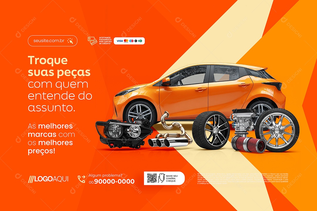 Banner Oficina Troque Suas Peças Social Media PSD Editável