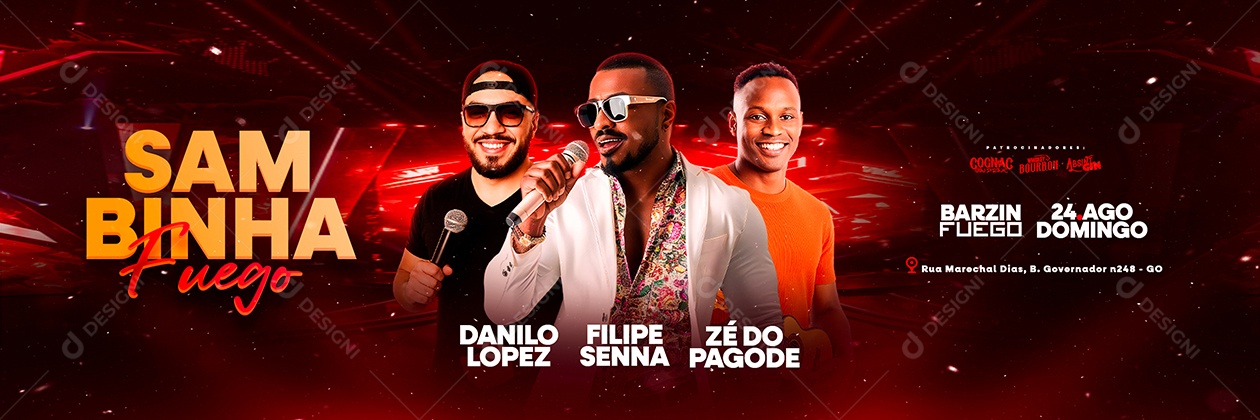 Carrossel Flyer Sambinha Fuego Social Media PSD Editável