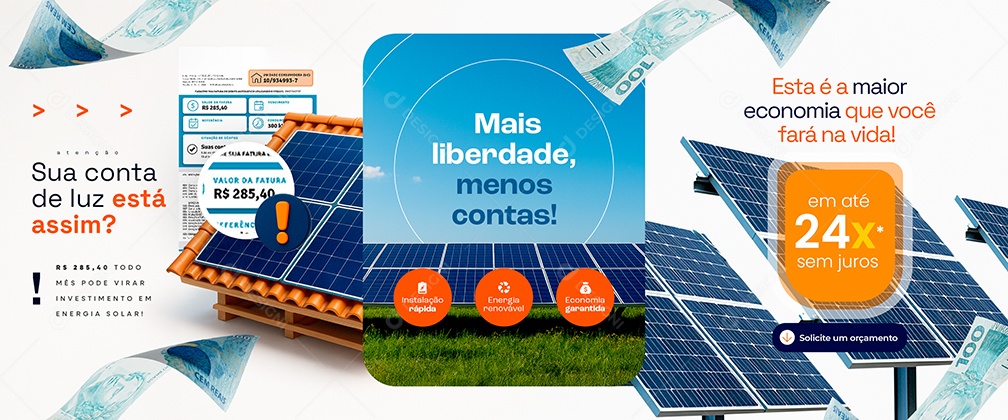 Carrossel Energia Solar Mais Liberdade Social Media PSD Editável