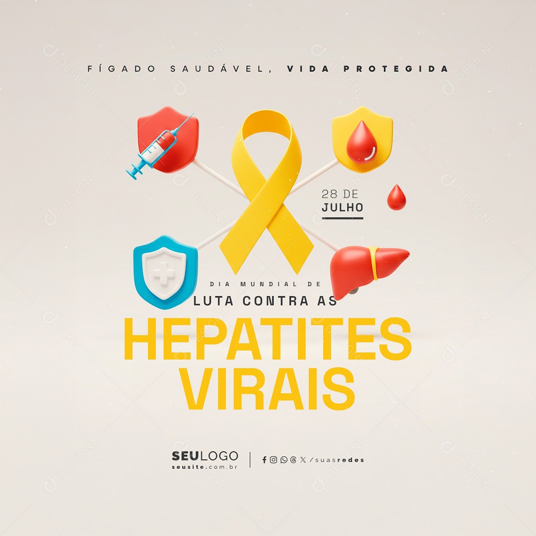 Dia Mundial de Luta Contra as Hepatites Virais 28 de Julho Social Media PSD Editável
