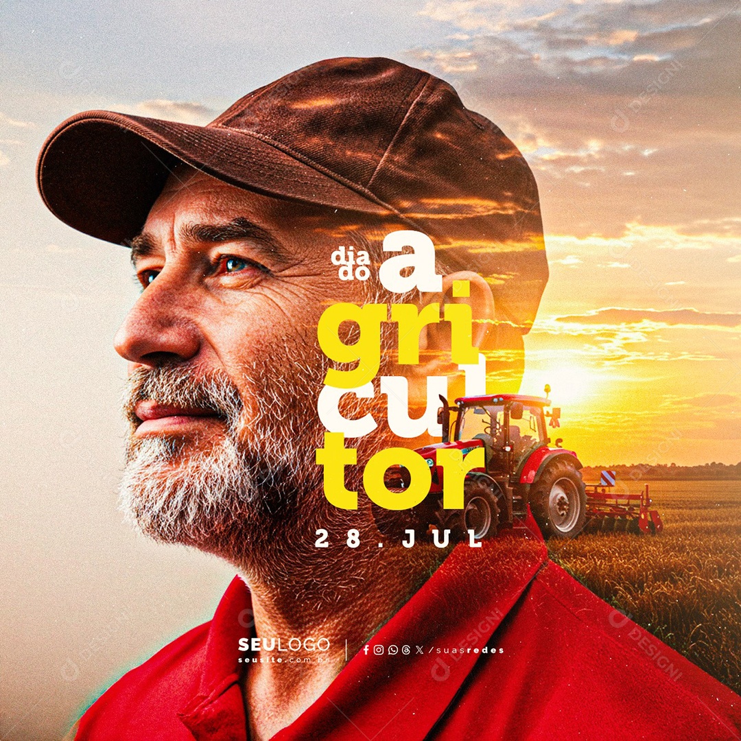 Dia do Agricultor 28 de Julho Social Media PSD Editável