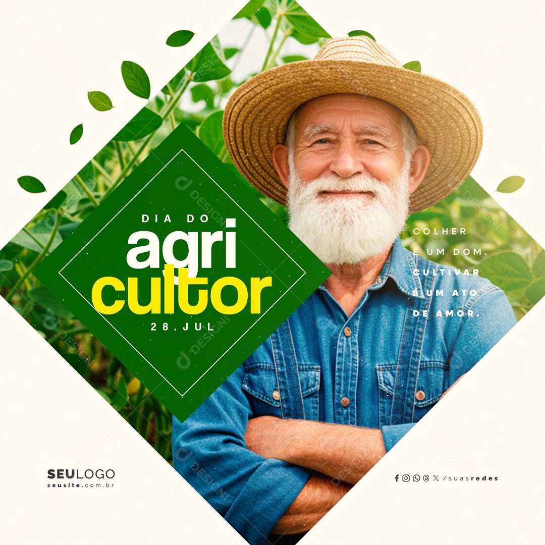 Dia do Agricultor 28 de Julho Social Media PSD Editável