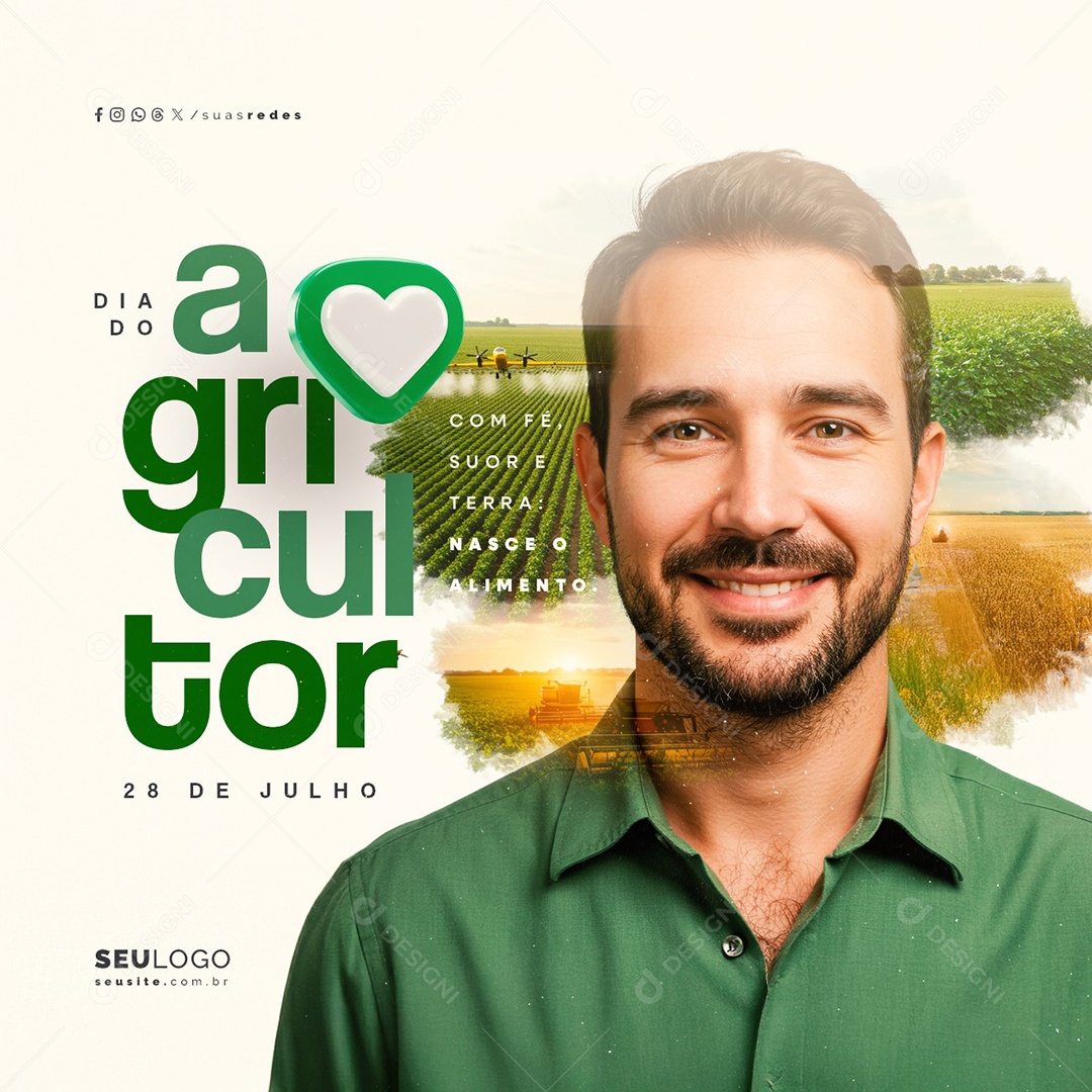 Dia do Agricultor 28 de Julho Social Media PSD Editável