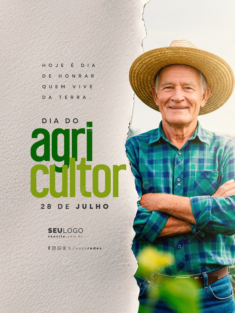Dia do Agricultor 28 de Julho Social Media PSD Editável