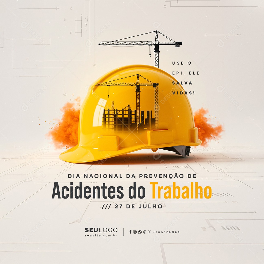Dia Nacional de Prevenção de Acidentes do Trabalho 27 de Julho Social Media PSD Editável
