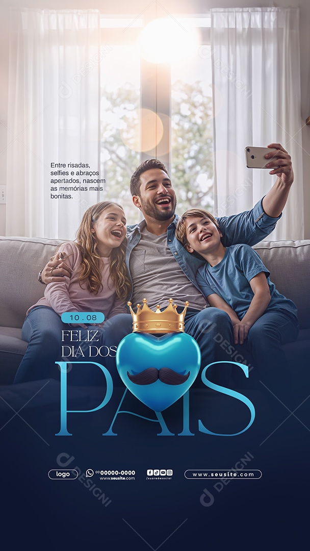 Story Feliz Dia Dos Pais 11 de Agosto Social Media PSD Editável
